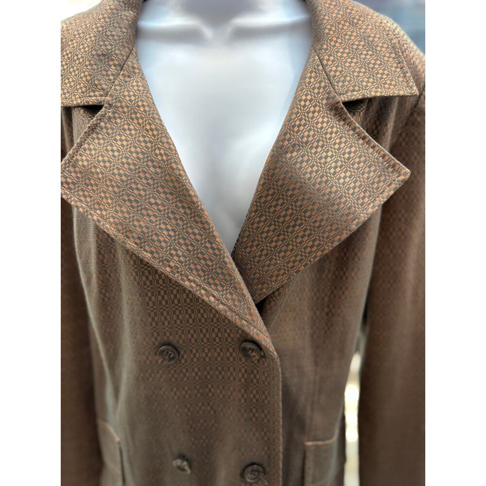 Ellen Tracy women XL double breast tweed mid length coat belted - Picture 3 of 5